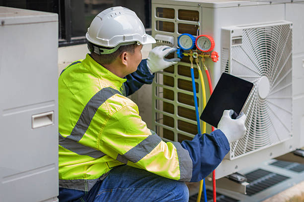 Professional Hvac technician working in Newton, MA